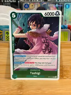 TASHIGI OP14-029 The Azure Sea's Seven Rare Holo One Piece TCG Near Mint - Image 1