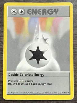 Shadowless Double Colorless Energy 096/102 Pokemon TCG WOTC Base Set MP - Image 1