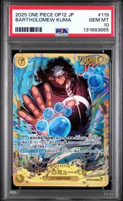 2025 ONE PIECE JAPANESE OP12-LEGACY OF THE MASTER #119 BARTHOLOMEW KUMA PSA 10 - Image 1