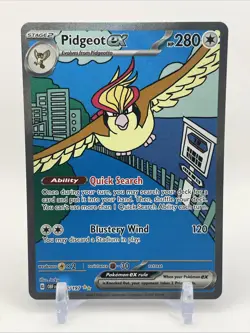 Pokemon TCG Pidgeot ex 225/197 Special Illustration Rare SIR Obsidian Flames NM - Image 1