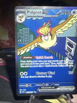 Pidgeot ex 225/197 Obsidian Flames Special Illustration Rare Pokemon NM Holo - Image 3