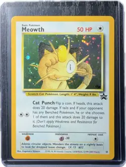 Meowth #10 Black Star Promo Holo WOTC 2000 Game Boy GB Stamped Vintage TCG Card - Image 1