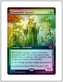 1x Formidable Speaker, Extended Art Foil 0366, Lorwyn Eclipsed, Magic MTG NM - Image 1