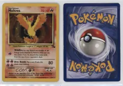 Moltres Holo Pokemon Fossil #12 1999 - Image 3
