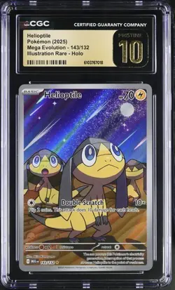 Helioptile *CGC PRISTINE 10* Illustration Rare *Mega Evolution* #143 * Pokemon - Image 1