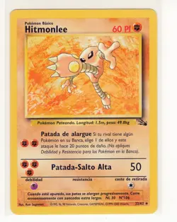~ESP~ SPANISH Hitmonlee Fossil 22 Unlimited Pokemon Card (LB2) - Image 1