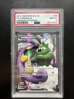 Pokemon TCG Tornadus (98 Full Art) 98/98 Emerging Powers PSA 8 NM-MT - Image 1