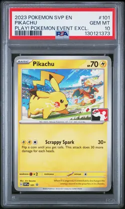 2023 POKEMON SVP EN-SV BLACK STAR PROMO #101 PIKACHU PSA 10 - Image 1
