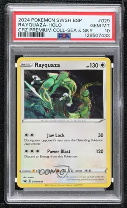 Rayquaza Holo Pokemon Sword & Shield Black Star Promo PSA 10 GEM MT - Image 1