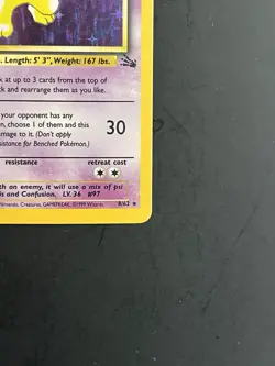 Pokemon TCG Hypno Fossil Holo Rare Card 8/62 Stage 1 Unlimited 1999 - Image 5