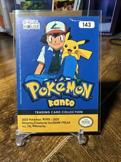 2025 Pokemon Full House Kanto #143 Snorlax Blue Glitter Holo - Image 4