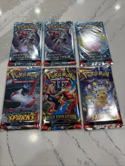 Pokemon Scarlet And Violet + MEGA SETS English Sealed Booster Pack Lot Of 6 NEW - Image 1