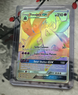 Pokemon Card Toxapex Gx 154/145 Guardians Rising Secret Rainbow Rare NM-LP - Image 1
