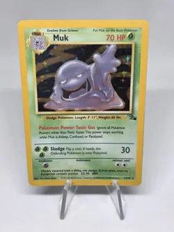 Pokemon TCG Muk Pokemon Fossil Holo Rare 13/62 - Unlimited - WOTC Vintage - Image 1