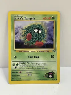 Pokemon WOTC TCG Vintage Erika's Tangela 079/132 Gym Heroes Regular MP - Image 1