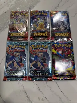 Pokemon Scarlet And Violet + MEGA SETS English Sealed Booster Pack Lot Of 6 NEW - Image 1