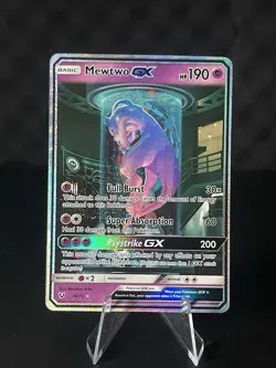 Pokemon TCG Mewtwo GX Secret Rare 78/73 Shining Legends Near Mint - Image 1