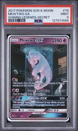 PSA 9 Mewtwo GX (Secret Shining) 78/73 Pokemon TCG Shining Legends Holo - Image 1