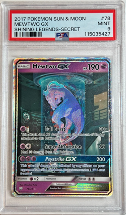 Pokemon TCG - 2017 Mewtwo GX - Shining Legends 78/73 - Holo - PSA 9 Mint - Image 1