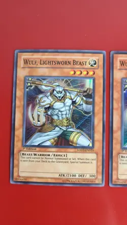 3X Yu-Gi-Oh! Wulf, Lightsworn Beast (LODT-EN023), SUPER RARE, 1st EDITION, NM - Image 2