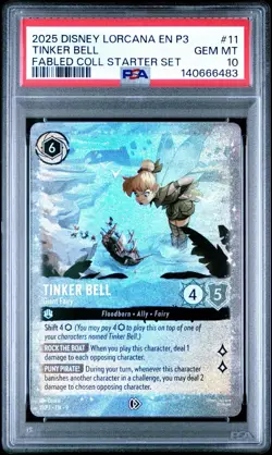 Tinker Bell Giant Fairy Glimmer Foil Promo Disney Lorcana PSA 10 - Image 1