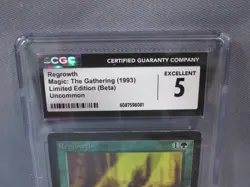 REGROWTH Limited Ed. Beta 1993 MTG Magic the Gathering Graded CGC 5 Excellent - Image 2