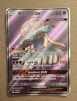 Nihilego GX 103/111 Crimson Invasion Full Art Sun & Moon S&M Pokemon TCG Card LP - Image 1