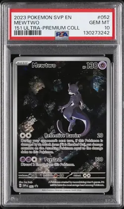 2023 POKEMON SVP EN-SV BLACK STAR PROMO 151 ULTRA-PREM COLL #052 MEWTWO PSA 10 - Image 1