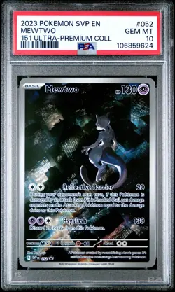 2023 POKEMON SVP EN-SV BLACK STAR PROMO 151 ULTRA-PREM COLL #052 MEWTWO PSA 10 - Image 1