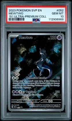 2023 POKEMON SVP EN-SV BLACK STAR PROMO 151 ULTRA-PREM COLL #052 MEWTWO PSA 10 - Image 1