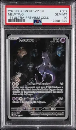 2023 POKEMON SVP EN-SV BLACK STAR PROMO 151 ULTRA-PREM COLL #052 MEWTWO PSA 10 - Image 1