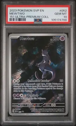 2023 POKEMON SVP EN-SV BLACK STAR PROMO 151 ULTRA-PREM COLL 052 MEWTWO PSA 10 - Image 2