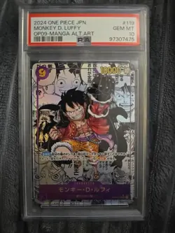 2024 One Piece Japanese OP09 Manga Alt Art #119 Monkey D Luffy PSA 10 GEM MINT - Image 1