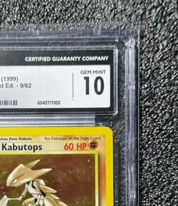 1999 Pokemon 1st Edition Fossil #9 Kabutops Holo Rare CGC 10 GEM MINT WOTC Card - Image 5