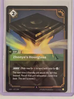 Riftbound League Of Legends Origins Foil Card OGN 077 Zhonyas Hourglass - Image 1