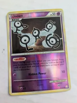 Unown 55/123 Pokemon Card TCG HeartGold & SoulSilver Reverse Holo Uncommon NM - Image 1