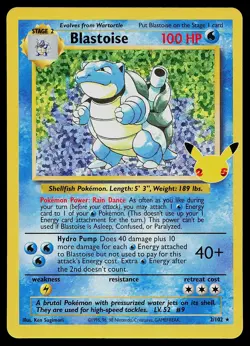 Pokemon Card - Blastoise Celebrations Classic Collection 2/102 Holo - Image 1