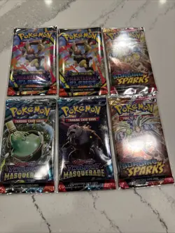 Pokemon Scarlet And Violet + MEGA SETS English Sealed Booster Pack Lot Of 6 NEW - Image 1