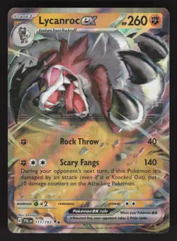 Lycanroc ex 117/193 Pokemon TCG SV02: Paldea Evolved NM - Image 1