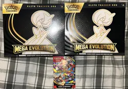 New Sealed Mega Evolution Pokemon Lot! 2 Elite Trainer Box + 1 Booster Bundle - Image 1