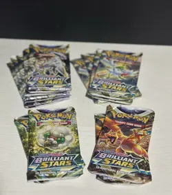 Brilliant Stars Sword & Shield Pokemon TCG Booster Packs - Lot of 13 Sealed C22 - Image 4