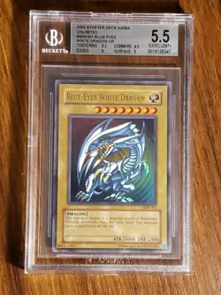 Yu-Gi-Oh 2002 Blue Eyes White Dragon #SDK001 Ultra Rare Unltd BGS 5.5 Excellent+ - Image 3