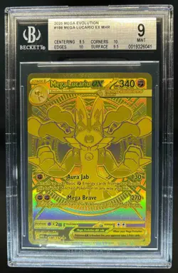 2025 Pokemon Mega Evolution Lucario ex Hyper Rare #188/132 BGS 9 - Image 1
