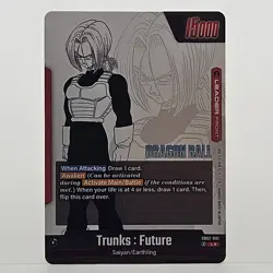 Trunks : Future SB02-001 (Gold) - Manga Booster 02 (SB02) Leader Card - Image 2