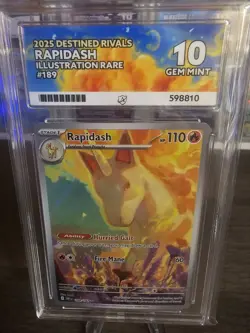 Rapidash 189/182 Illustration Rare Destined Rivals Pokemon TCG GRADE ACE 10 - Image 1