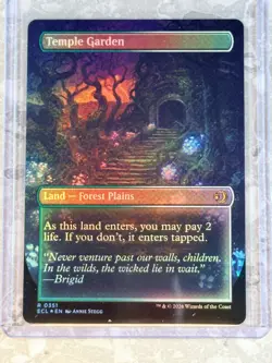 Temple Garden (Borderless) FOIL MTG 351 R Lorwyn Eclipsed ECL NM X1 - Image 2