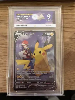 Pokemon Pikachu TCG v Lost Origin Ace Label 9 English Trainer Gallery TG16/TG30 - Image 1