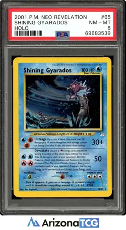 Pokemon 2001 Shining Gyarados 65/64 Holo Neo Revelation PSA 8 - Image 1