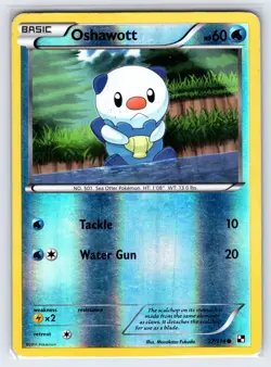 Oshawott 27/114 Black & White Base Set Pokemon Card Reverse Holo Common - Mp - Image 1