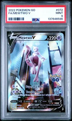 2022 POKEMON GO #072 FULL ART/MEWTWO V PSA 9 - Image 1